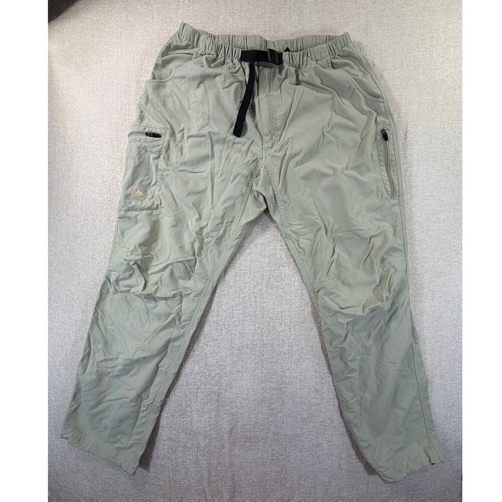 Marmot Men's XL Cream Belted Cargo Cinch Cuff Hiking Utility Trail Pants Outdoor